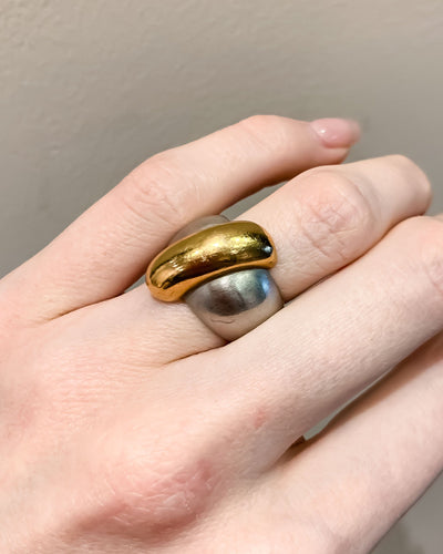 Bague 50 Bague Or Acier signée TURNER 58 Facettes