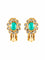 Boucles d'oreilles Boucles d Oreille "Clips" Or Diamants Turquoises 58 Facettes