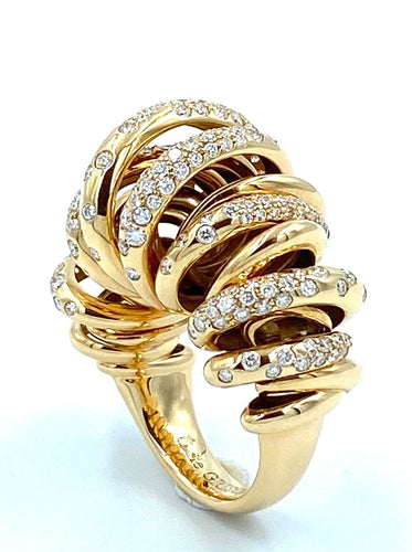 Bague DE GRISOGONO. Collection Sole, bague or rose et diamants 58 Facettes