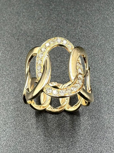 Bague 51 POMELLATO. Collection Brera, bague or rose 18K et diamants cognac 58 Facettes