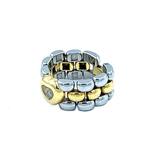 Bague Chopard. Collection Happy Diamonds, bague or jaune et acier 58 Facettes