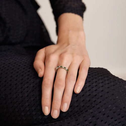 Bague ALLIANCE AMERICAINE, DIAMANTS & EMERAUDES 58 Facettes BO/230004 STA