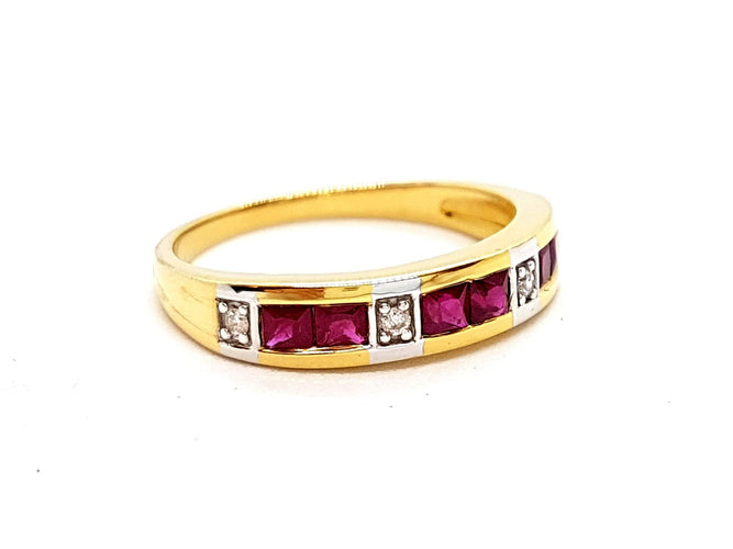 Bague 56 Bague Or jaune Rubis 58 Facettes 06319CD