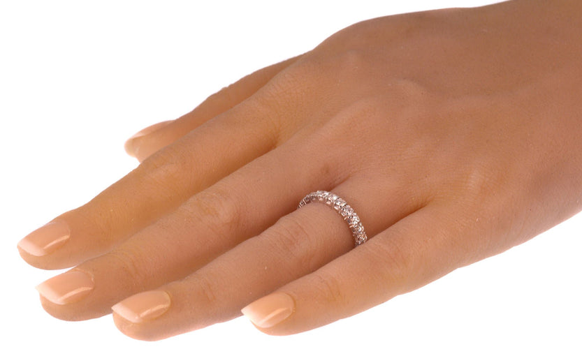 Bague 57 Alliance en or blanc, diamants 58 Facettes 12196-0004