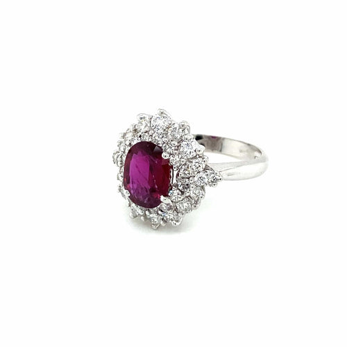 Bague Bague en grappe de diamants rubis de 1,94 carat certifiée par le domaine 58 Facettes