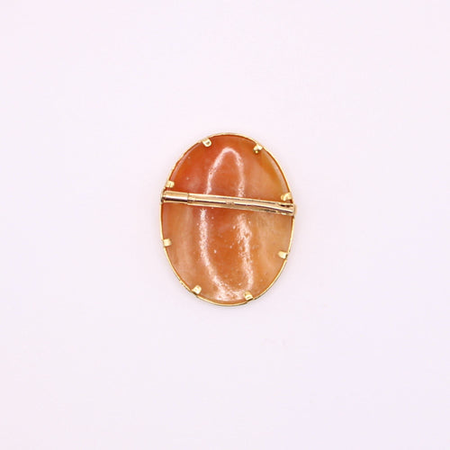 Broche Broche camée or jaune sur coquillage 58 Facettes