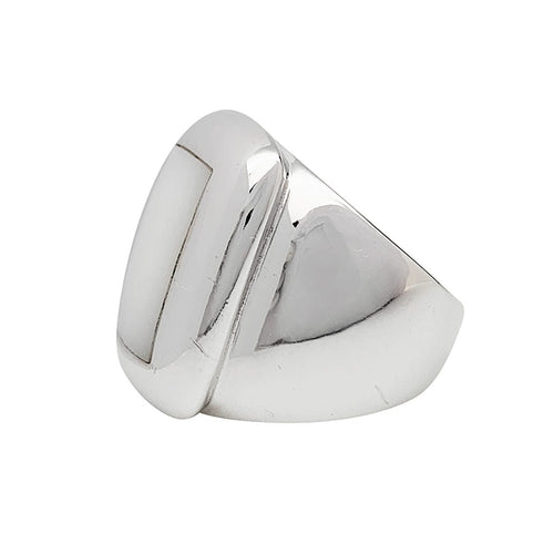 Bague Bague Van Cleef & Arpels, collection "Babylone", or blanc, nacre. 58 Facettes 30807