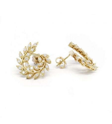 Boucles d'oreilles Jaune / Or 750 Boucles d'oreilles Or Et Diamants 58 Facettes 200015SP