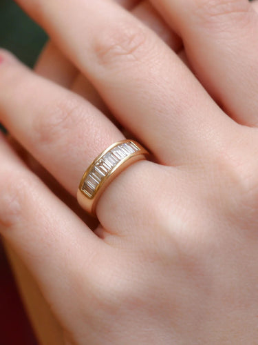 Bague 53 Bague en or jaune et diamants taille baguette 1,2 ct 58 Facettes J141