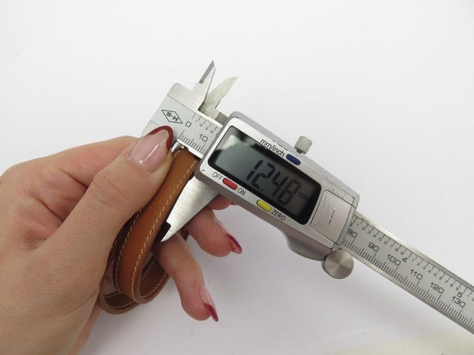 Bracelet bracelet HERMES boucle sellier en argent 925 double tour cuir swift 17-18 58 Facettes 256586