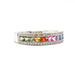 Bague Alliance saphirs multicolores diamants or blanc 58 Facettes