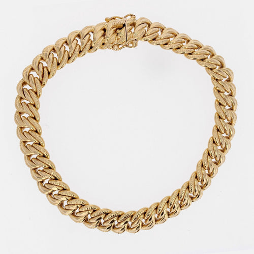 Bracelet Bracelet fin maille américaine ciselée or jaune 58 Facettes 23-224
