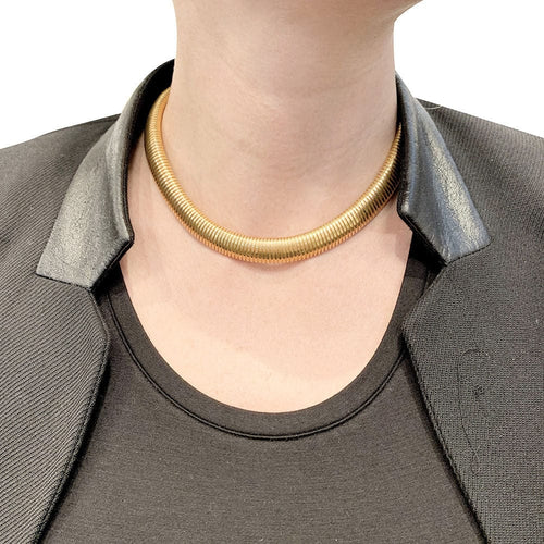 Collier Collier, "Tubogas", or rose. 58 Facettes 31378