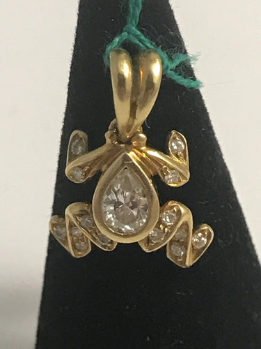 Pendentif Petite grenouille avec diamants 58 Facettes