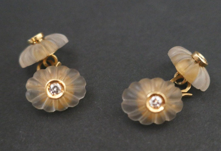 Boutons de manchette Boutons De Manchettes Cristal De Roche Et Diamants 58 Facettes 786702