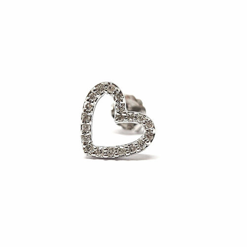 Boucles d'oreilles Boucle d'oreille cœur Diamants Or 58 Facettes