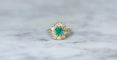 Bague 52 Bague marguerite Or jaune Emeraude et Diamants 58 Facettes