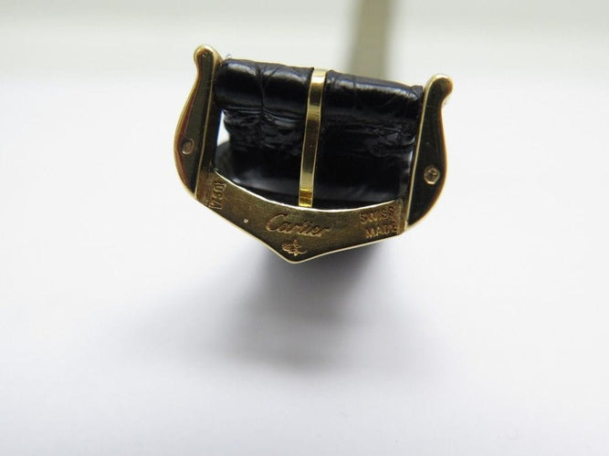 Montre montre tank louis CARTIER 2442 quartz 30 mm en or 18k crocodile 58 Facettes 220473