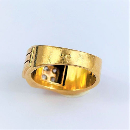 Bague 60 Chevalière Or jaune / Platine & Diamants 58 Facettes 20400000609