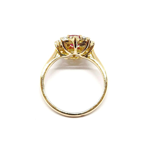 Bague Bague marguerite en Or jaune, rubis & diamants 58 Facettes