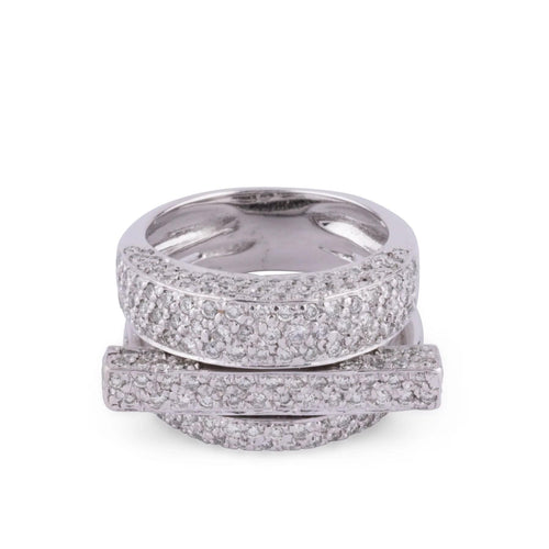 Bague Bague or gris, diamants 58 Facettes 1