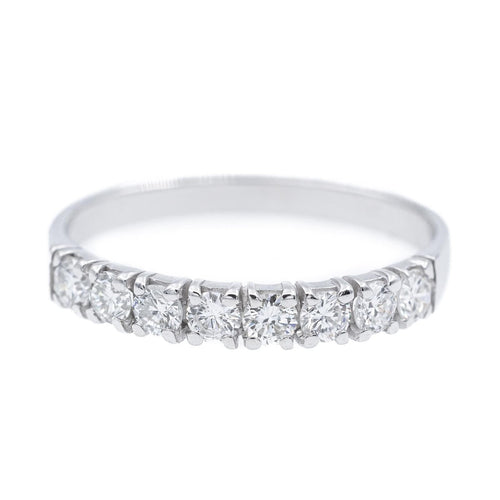 Bague 55.5 Bague Demi alliance Or blanc Diamant 58 Facettes 2090638CN