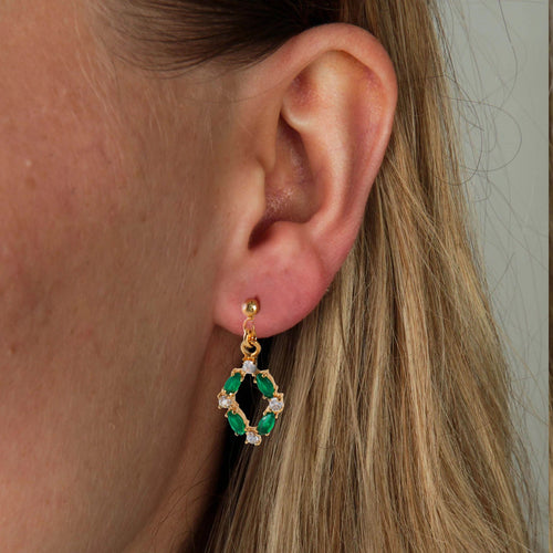 Boucles d'oreilles PENDANTS D'OREILLES OXYDES DE ZIRCONIUM & TOURMALINE 58 Facettes BO/220103 NSS