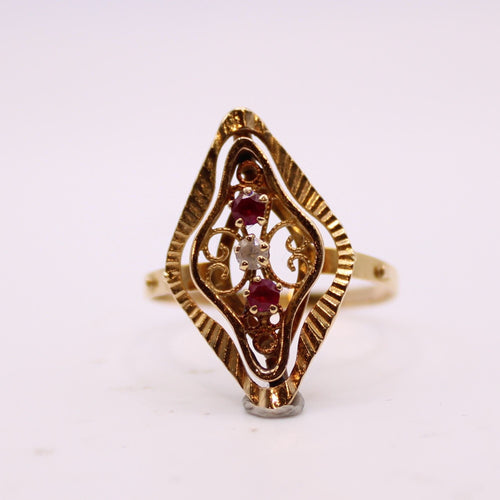 Bague 60 Bague Rétro rubis, oxyde de zirconium 58 Facettes