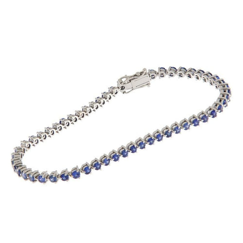Bracelet Bracelet tennis en or blanc et saphirs 58 Facettes G2883