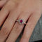 Bague Bague marguerite rubis diamants or blanc 58 Facettes