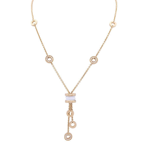 Collier Collier Bulgari, "BZERO1", or rose, céramique blanche et diamants. 58 Facettes 33370
