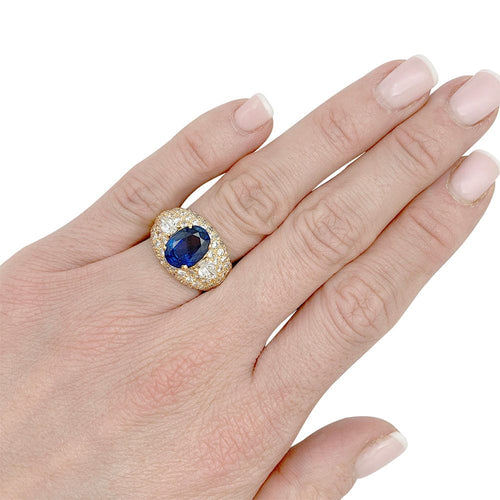 Bague 49 Bague saphir, or jaune et diamants. 58 Facettes 32103