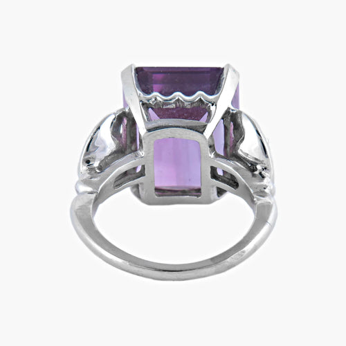 Bague 50 / Améthyste / Or Blanc BAGUE "VICTOIRE" AMETHYSTE & DIAMANTS 58 Facettes BO/220026 STA