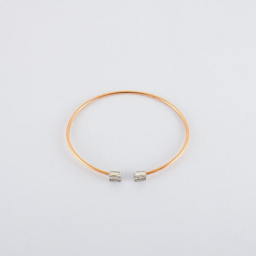 Bracelet Bracelet Jonc or rose diamants 58 Facettes