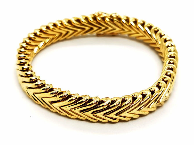 Bracelet Bracelet Maille chevron Or jaune 58 Facettes 1833576CN