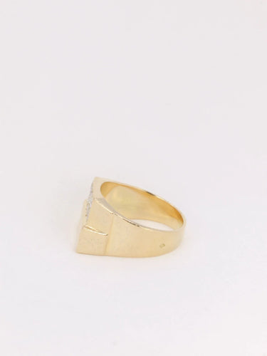 Bague 56 Bague chevalière Or jaune Diamants 58 Facettes J131