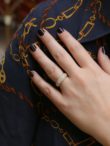 Bague Bague jonc vintage pavage diamants 58 Facettes J17