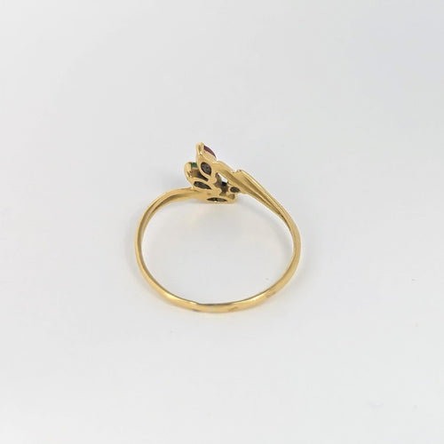 Bague Bague Florale Emeraude, rubis & saphirs 58 Facettes 25930