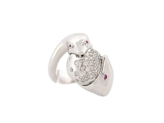Bague 51 bague BOUCHERON trouble or blanc 18k diamants 1.05ct rubis 58 Facettes 257505