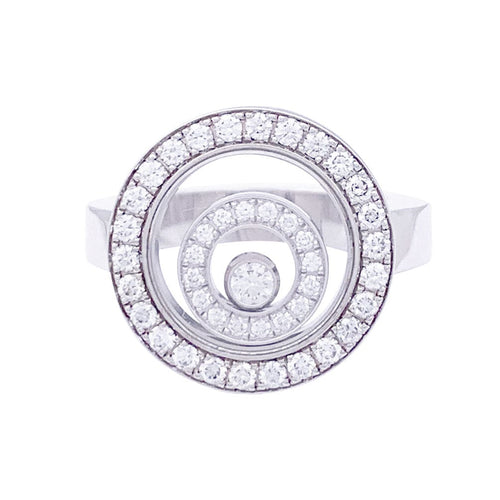 Bague 52 Bague Chopard, "Happy Spirit", or blanc, diamants. 58 Facettes 33528