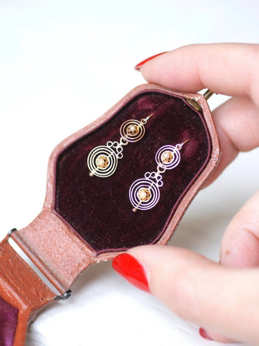 Boucles d'oreilles dormeuses anciennes spirales 58 Facettes