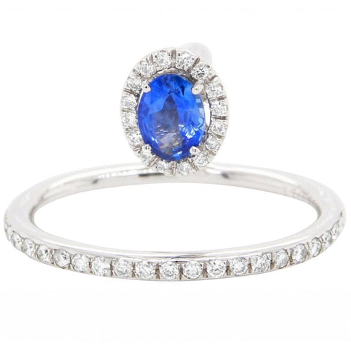 Bague 51 Bague or blanc saphirs bleus diamants 58 Facettes 61100040