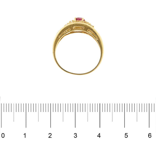 Bague Bague bandeau avec rubis et diamants 58 Facettes 22744