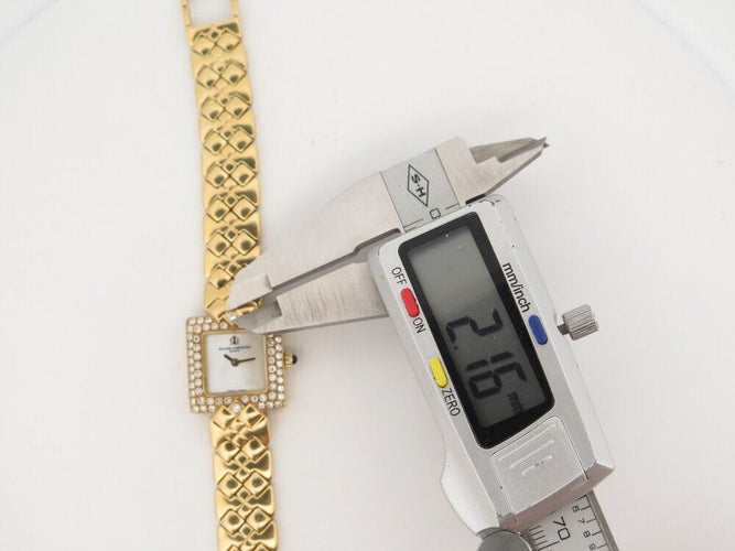 Montre vintage montre baume & mercier carre mv035065 or jaune 18k diamants quartz 58 Facettes 254179
