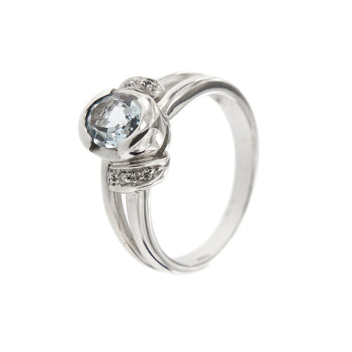 Bague 56 Bague aigue-marine diamants 58 Facettes 21456