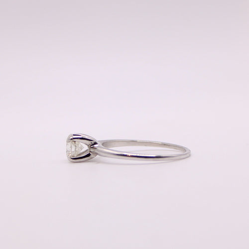 Bague Solitaire 4 griffes or blanc, diamant 58 Facettes