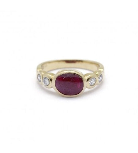 Bague 49 / Jaune / Or 750 Bague rubis et diamants 58 Facettes 180234R