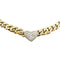 Collier Collier maille gourmette, coeur pavé diamants. 58 Facettes 30973
