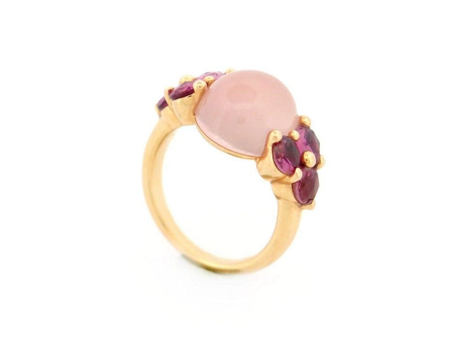 Bague 54 bague POMELLATO luna en or rose 18k quartz & tourmalines 58 Facettes 255696