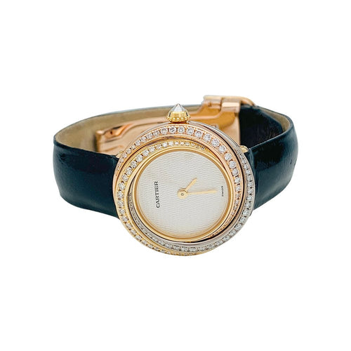Montre Montre Cartier "Trinity", 3 ors, diamants, cuir. 58 Facettes 31238